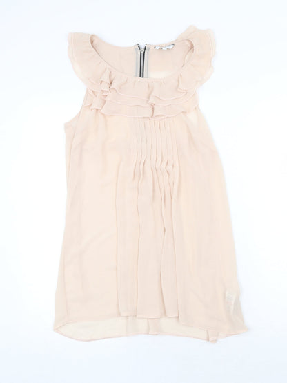 Womens UK Size 12 New Look Beige Basic Blouse