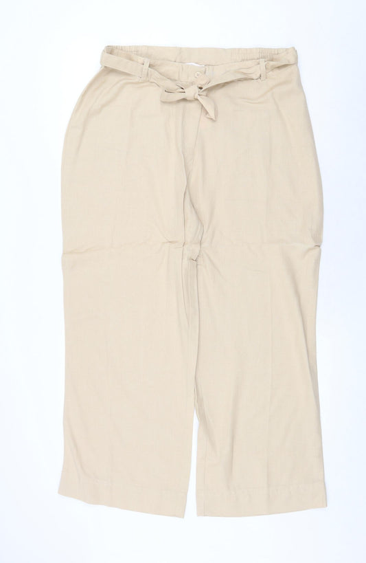 Womens UK Size 18 Casual Comfort Regular Fit  Beige Trousers