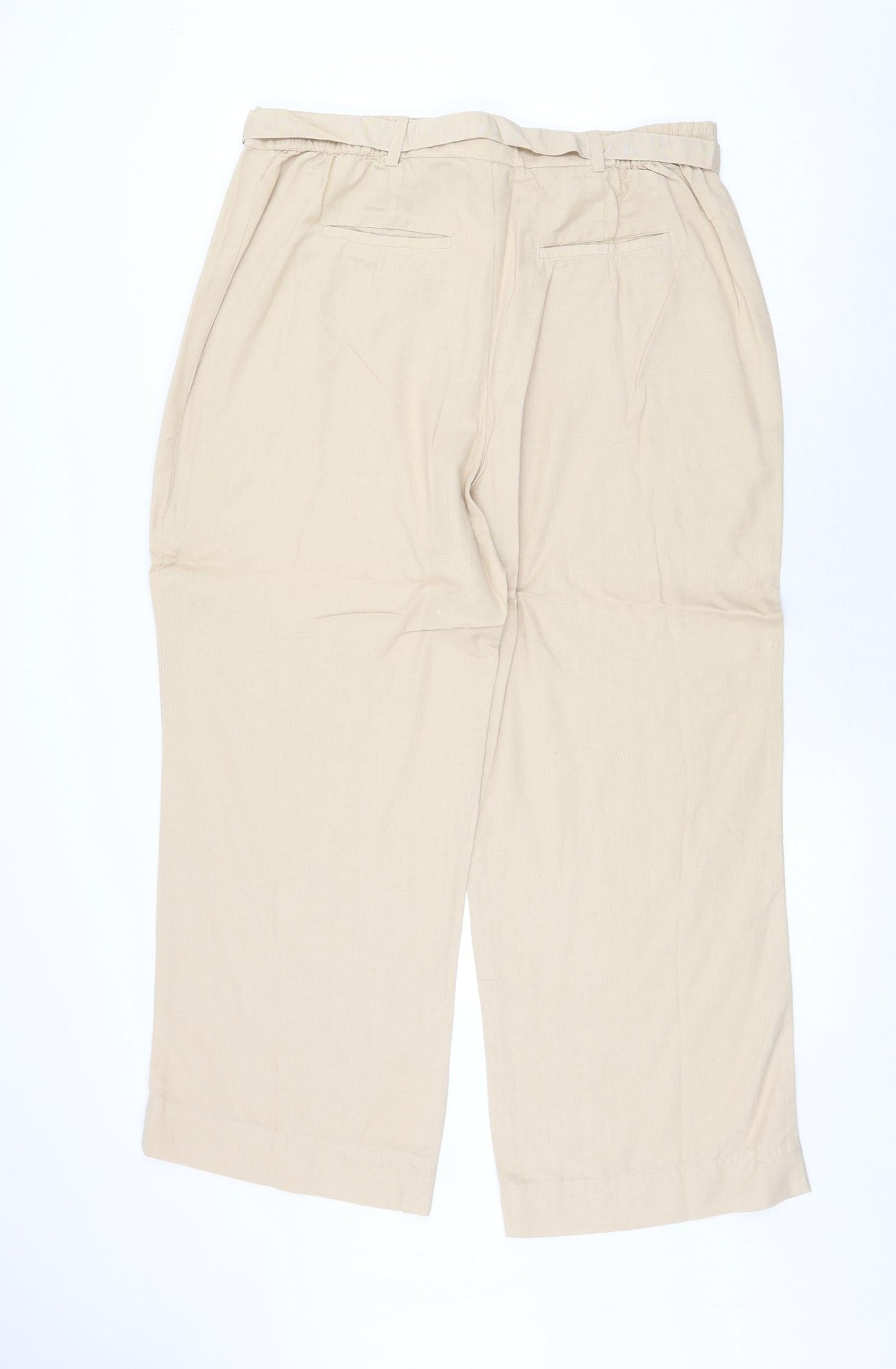 Womens UK Size 18 Casual Comfort Regular Fit  Beige Trousers