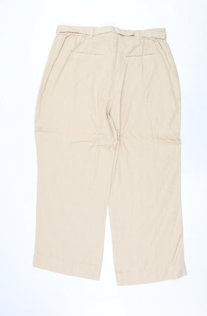 Womens UK Size 18 Casual Comfort Regular Fit  Beige Trousers