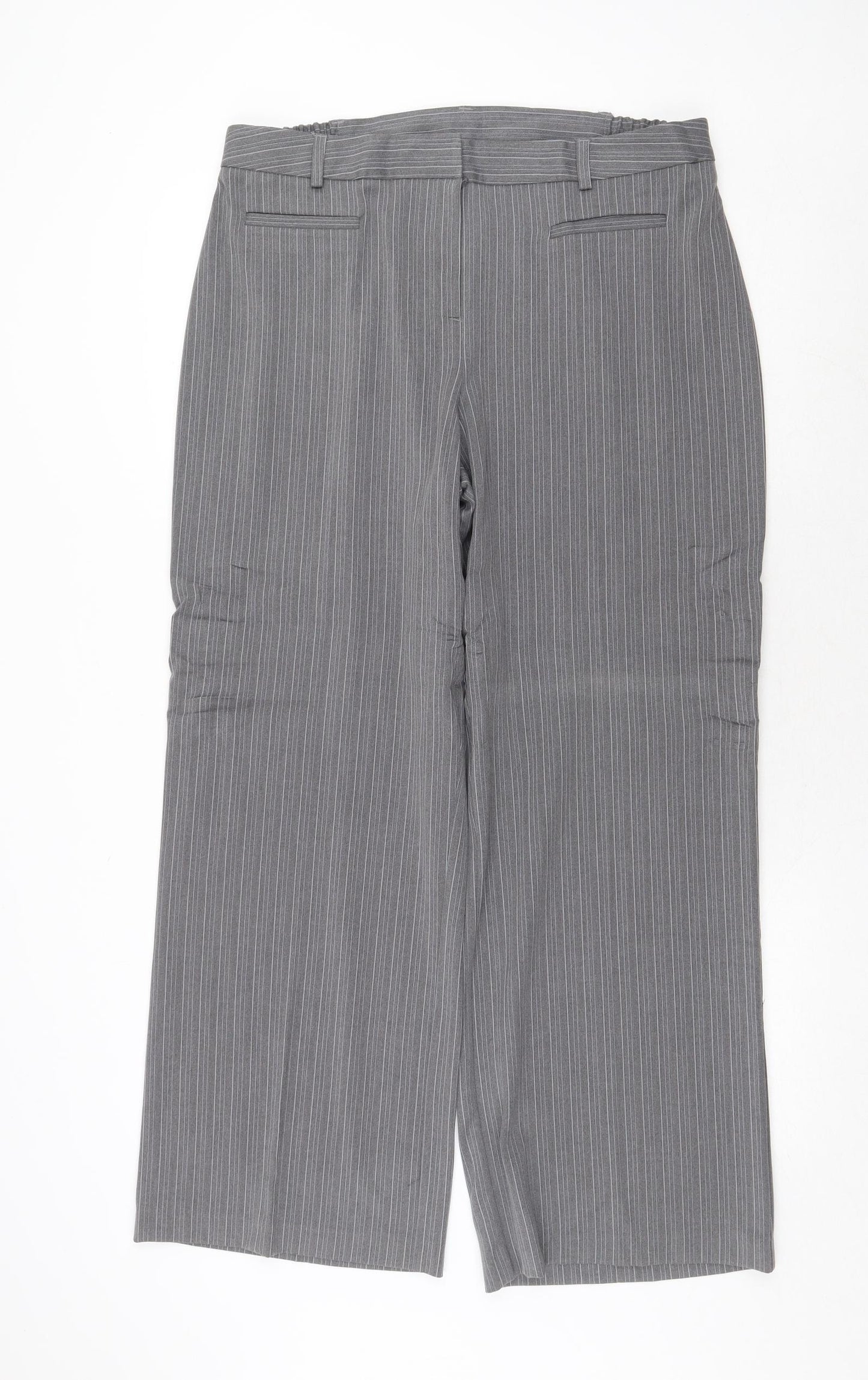 Womens UK Size 18 Agenda Regular Fit Dress Pants Grey Trousers