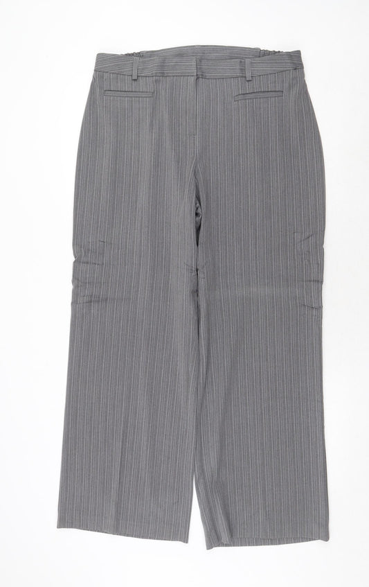 Womens UK Size 18 Agenda Regular Fit Dress Pants Grey Trousers