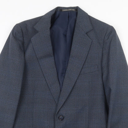 John Oliver Mens Blue Polyester Jacket Suit Jacket Size 38 Regular