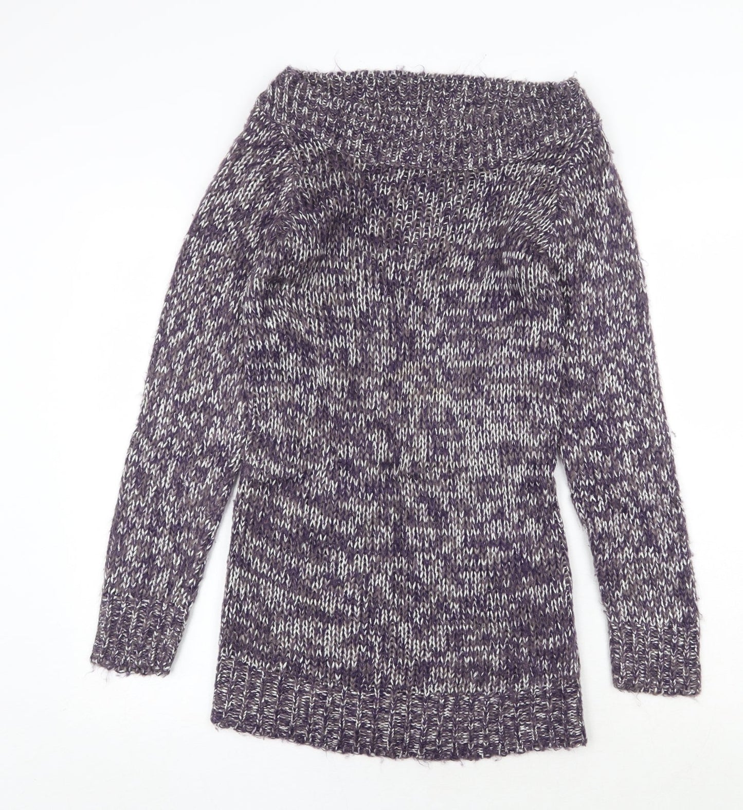 George Womens Purple Boat Neck Acrylic Pullover Jumper Size 8