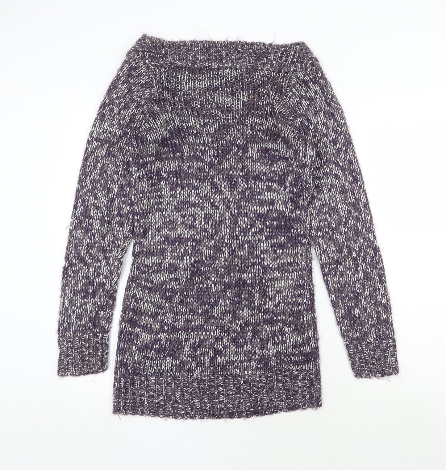 George Womens Purple Boat Neck Acrylic Pullover Jumper Size 8