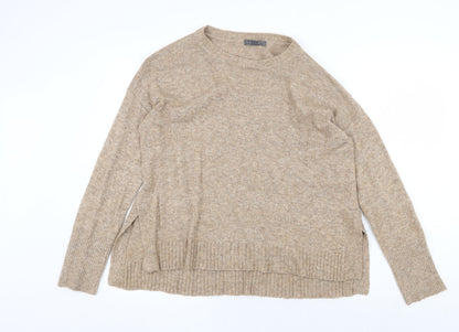 Primark Womens Beige Round Neck Acrylic Pullover Jumper Size S