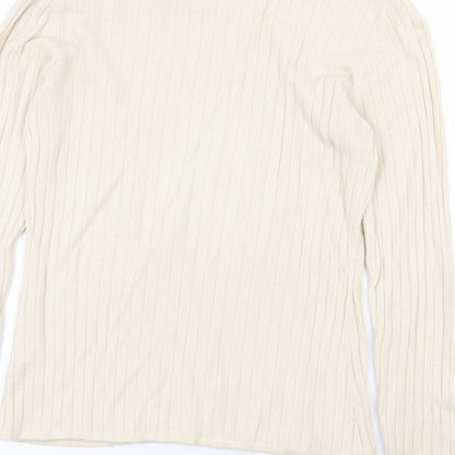 BHS Womens Beige Round Neck Acrylic Pullover Jumper Size 10 - Size 10/12