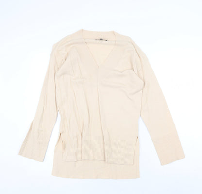 Womens UK Size XS Oasis Beige Pullover Jumper