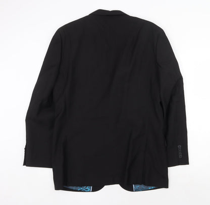 Mens UK Size 40 Jacamo Regular Black Suit Jacket