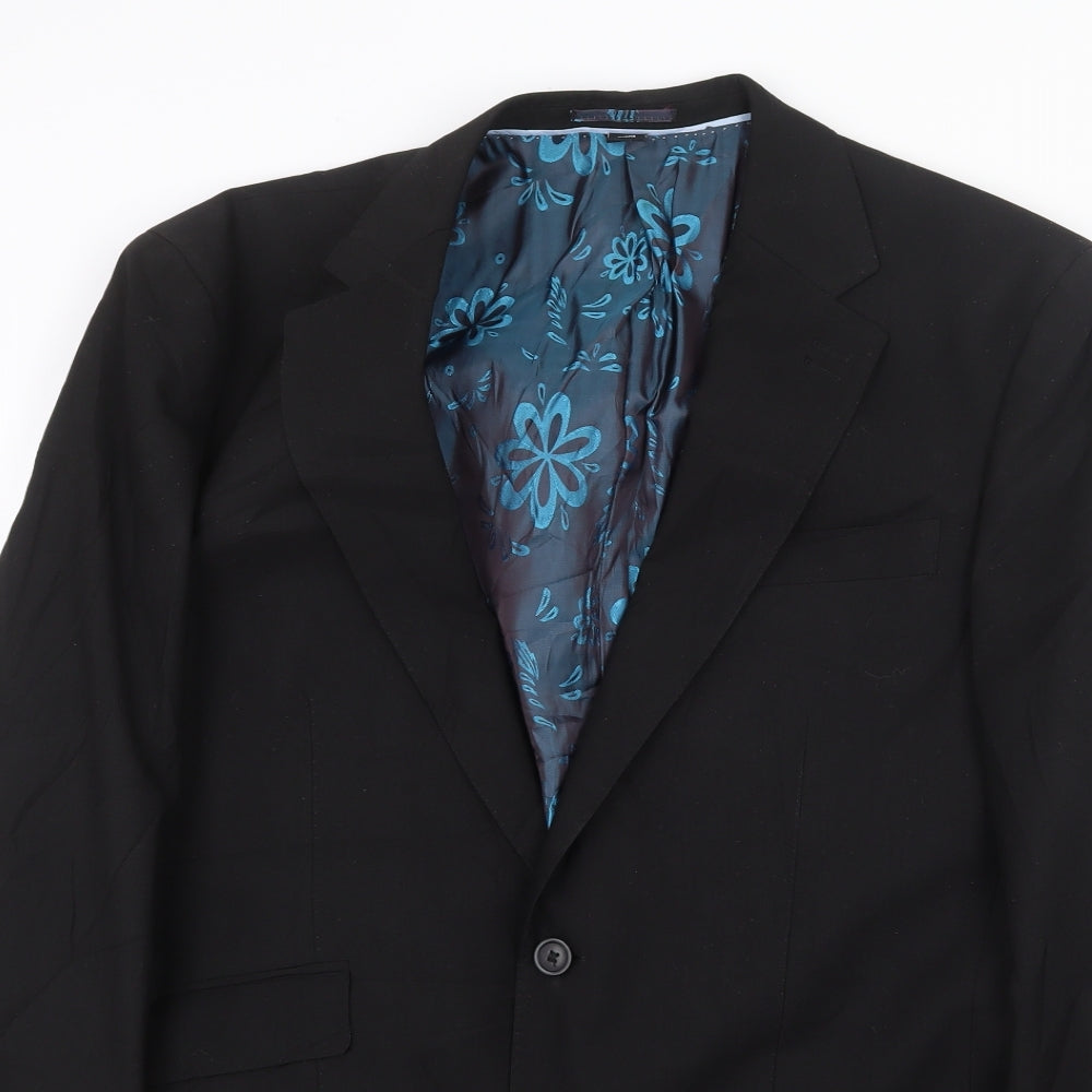 Mens UK Size 40 Jacamo Regular Black Suit Jacket