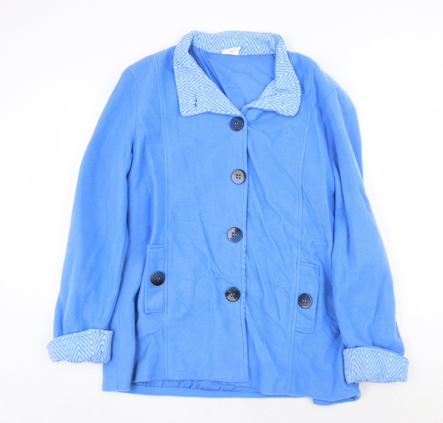 Womens UK Size M Anne de Lancay Blue Pea Coat