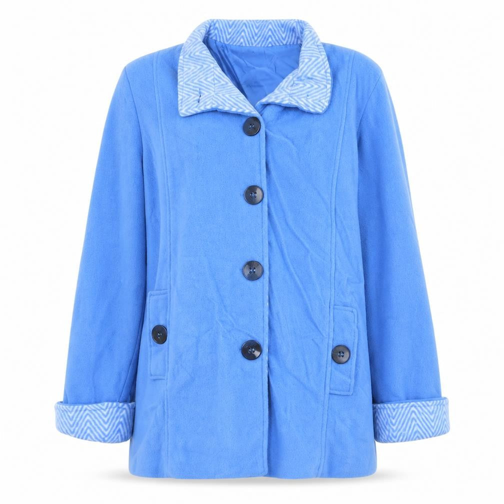 Womens UK Size M Anne de Lancay Blue Pea Coat