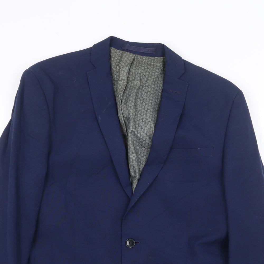 Mens UK Size 40 Limehaus Regular Blue Suit Jacket
