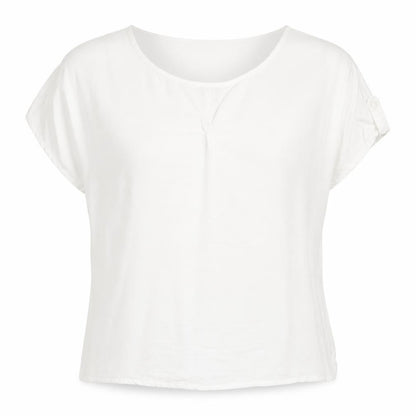 Primark Womens White Viscose Basic T-Shirt Size 6 Boat Neck
