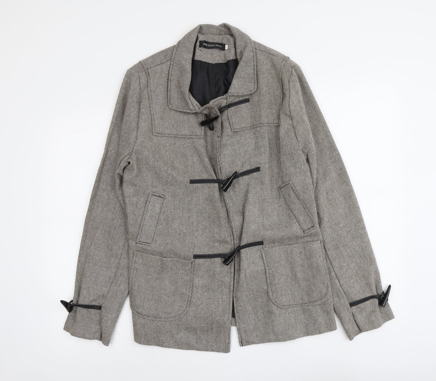 West Street Haku Womens Beige Striped Jacket Size M Toggle