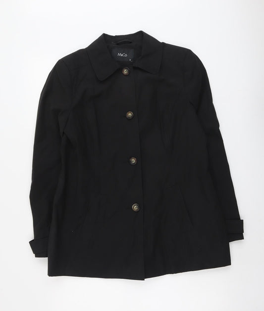 M&Co Womens Black Jacket Size 14 Button