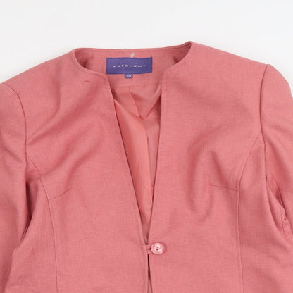 Autonomy Womens Pink Jacket Blazer Size 10 Button
