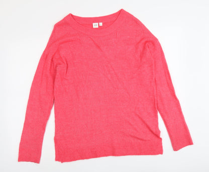 Gap Womens Pink Round Neck Acrylic Pullover Jumper Size S