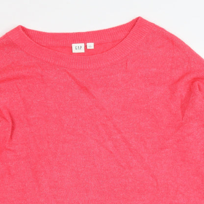 Gap Womens Pink Round Neck Acrylic Pullover Jumper Size S