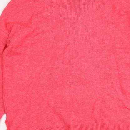 Gap Womens Pink Round Neck Acrylic Pullover Jumper Size S