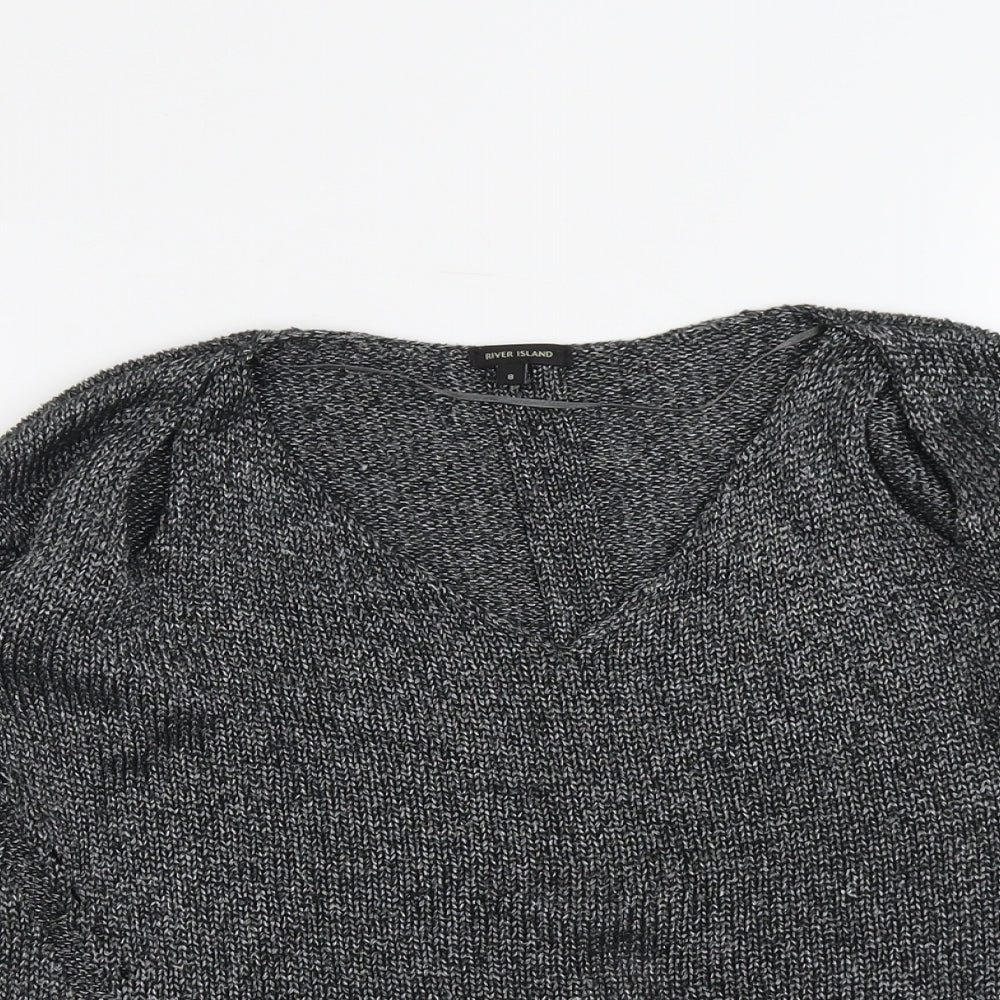 Womens UK Size 8 River Island Silver Pullover Jumper