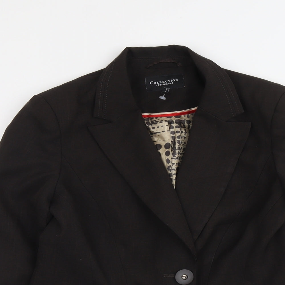 Debenhams Womens Brown Polyester Jacket Blazer Size 14