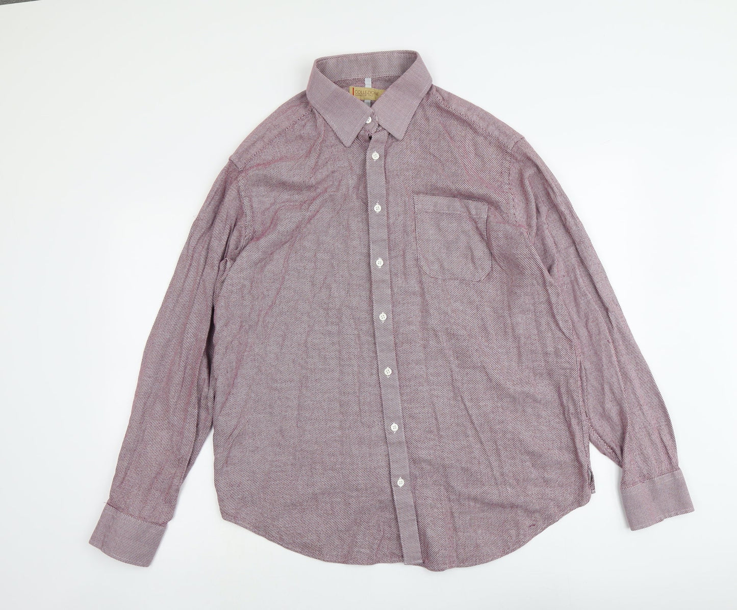 Mens UK Size 18.5 Collezione Pink  Button-Up Long Sleeve Casual Shirt