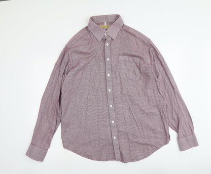 Mens UK Size 18.5 Collezione Pink  Button-Up Long Sleeve Casual Shirt