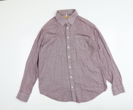 Mens UK Size 18.5 Collezione Pink  Button-Up Long Sleeve Casual Shirt