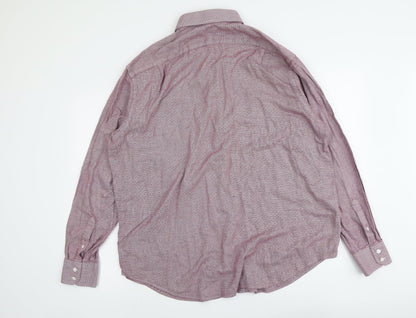 Mens UK Size 18.5 Collezione Pink  Button-Up Long Sleeve Casual Shirt
