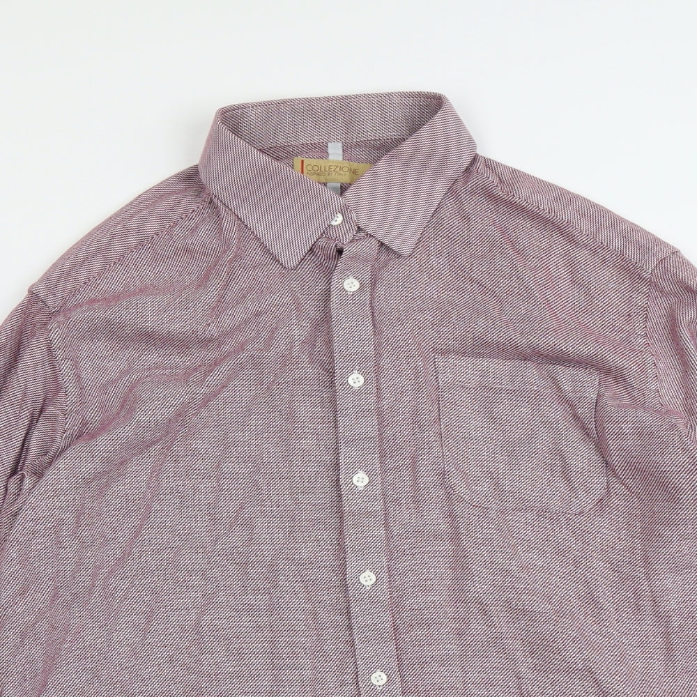 Mens UK Size 18.5 Collezione Pink  Button-Up Long Sleeve Casual Shirt