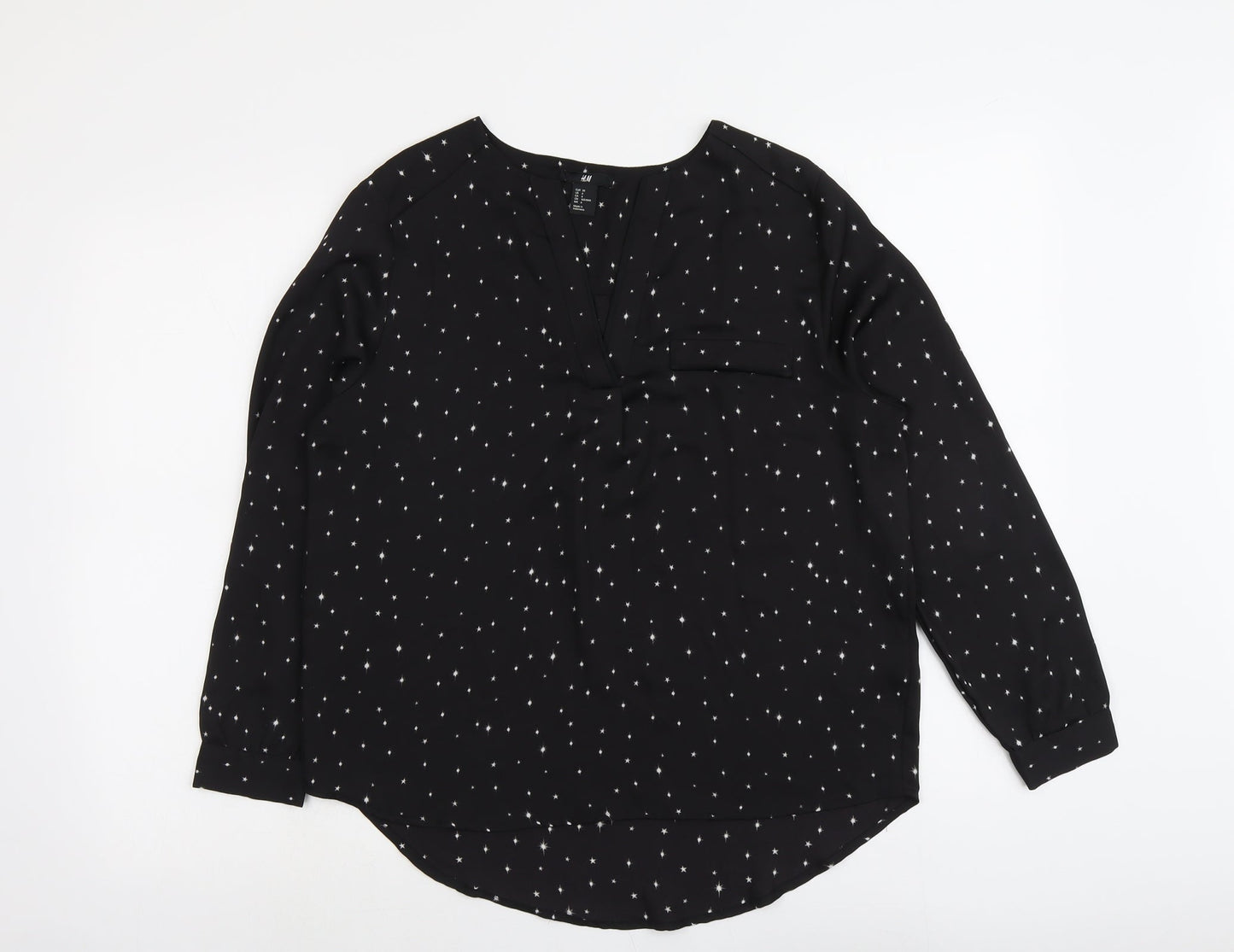 Womens UK Size 8 H&M Black Basic Blouse