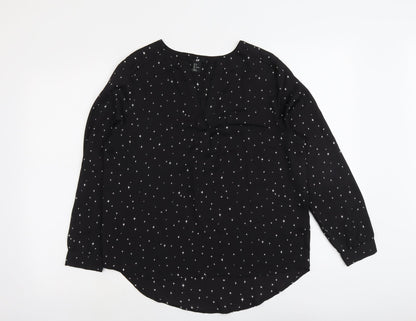 Womens UK Size 8 H&M Black Basic Blouse