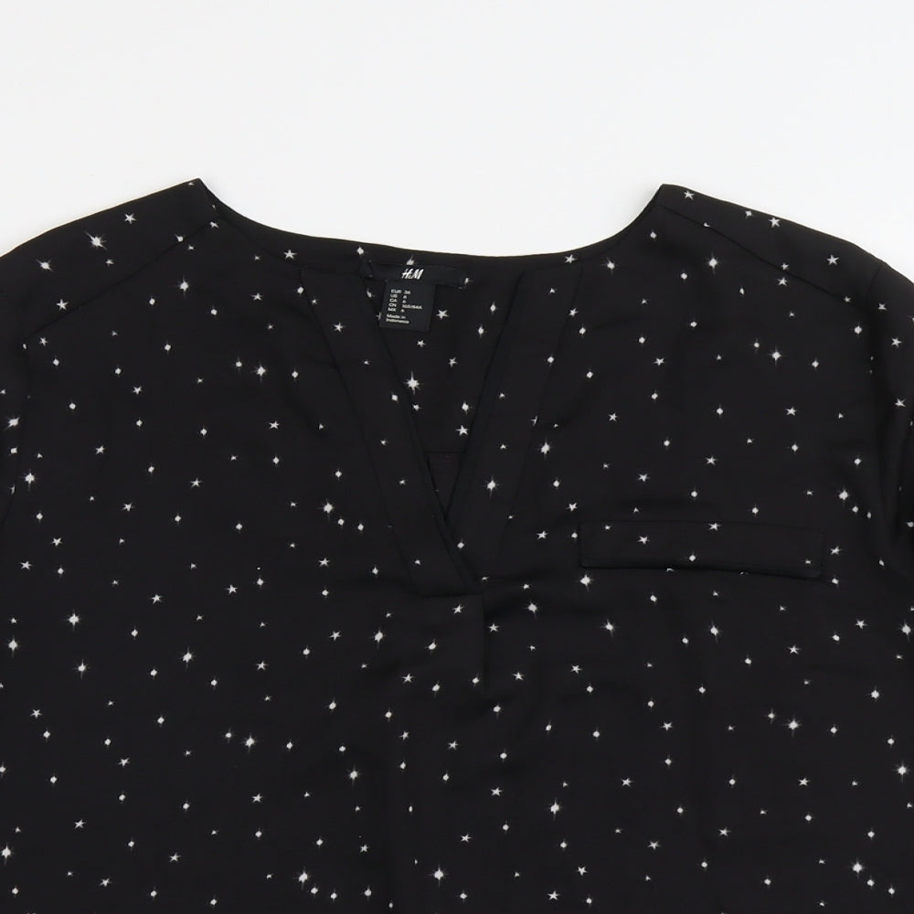 Womens UK Size 8 H&M Black Basic Blouse