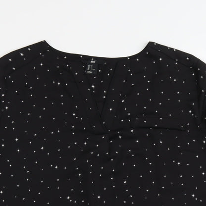 Womens UK Size 8 H&M Black Basic Blouse