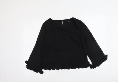 Womens UK Size 10 Atmosphere Black Basic Blouse