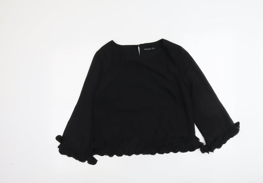Womens UK Size 10 Atmosphere Black Basic Blouse