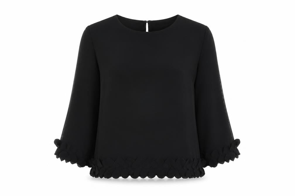Womens UK Size 10 Atmosphere Black Basic Blouse