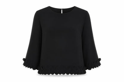 Womens UK Size 10 Atmosphere Black Basic Blouse