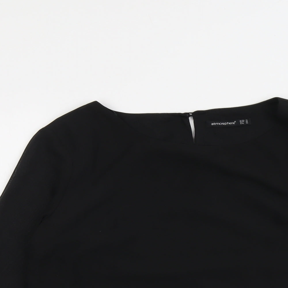 Womens UK Size 10 Atmosphere Black Basic Blouse