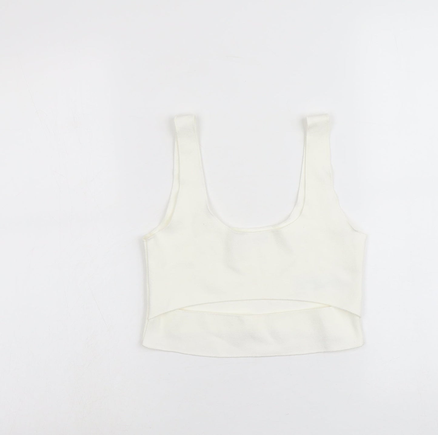 Womens UK Size M Zara Ivory Cropped Tank