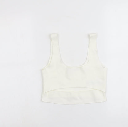 Womens UK Size M Zara Ivory Cropped Tank