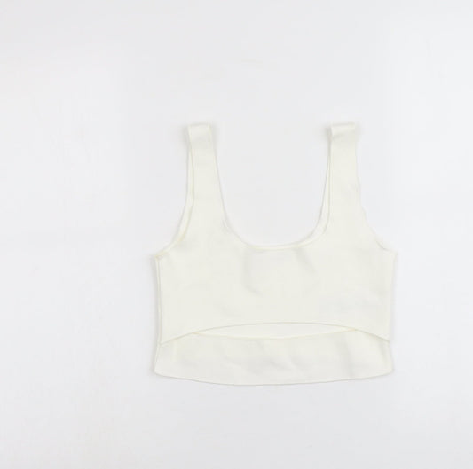 Womens UK Size M Zara Ivory Cropped Tank
