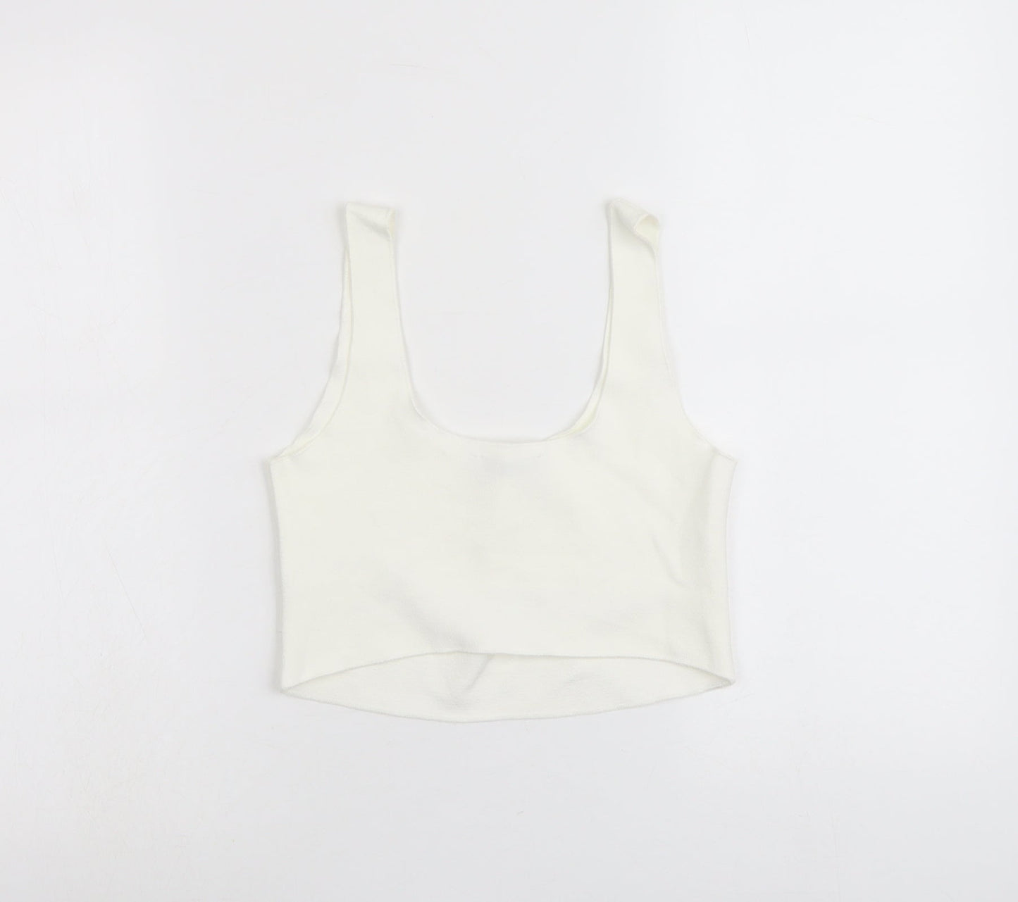 Womens UK Size M Zara Ivory Cropped Tank