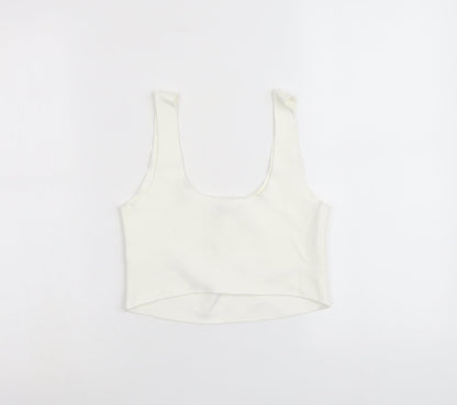 Womens UK Size M Zara Ivory Cropped Tank