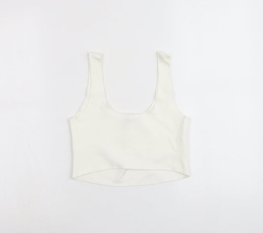Womens UK Size M Zara Ivory Cropped Tank