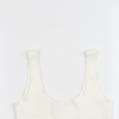 Womens UK Size M Zara Ivory Cropped Tank