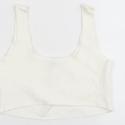 Womens UK Size M Zara Ivory Cropped Tank