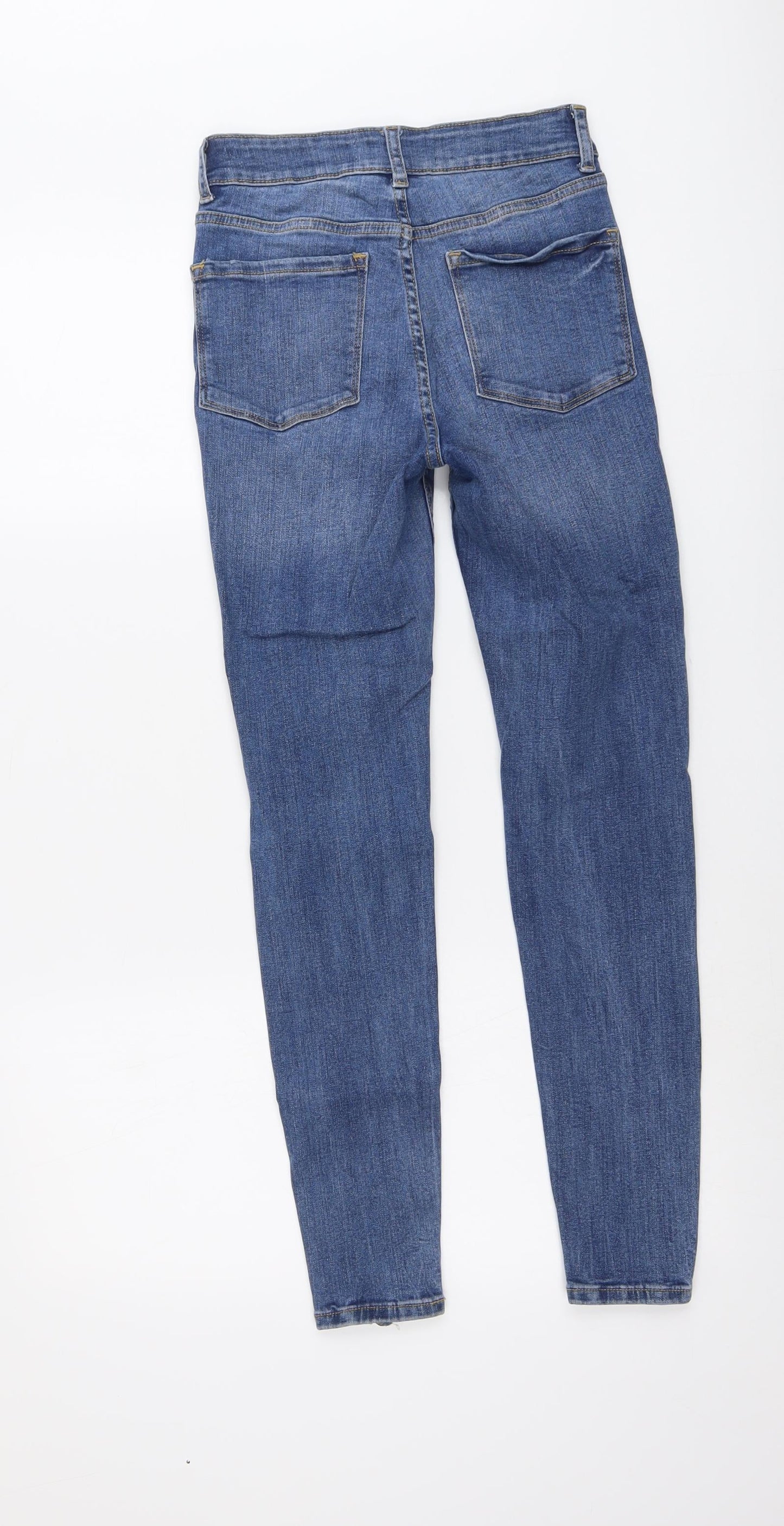 Denim & Co. Womens Beige Cotton Skinny Jeans Size 6 L27 in Regular Button