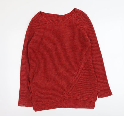 Womens UK Size 8 Wrap Red Pullover Jumper